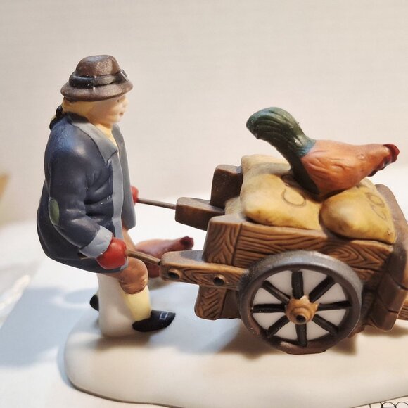 Heritage Village Collection Harvest Seed Cart Set Of 3 Handpainted Porcelain Acc - Picture 8 of 8